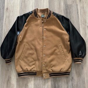 Wild Fable Tan and Black Varsity Jacket